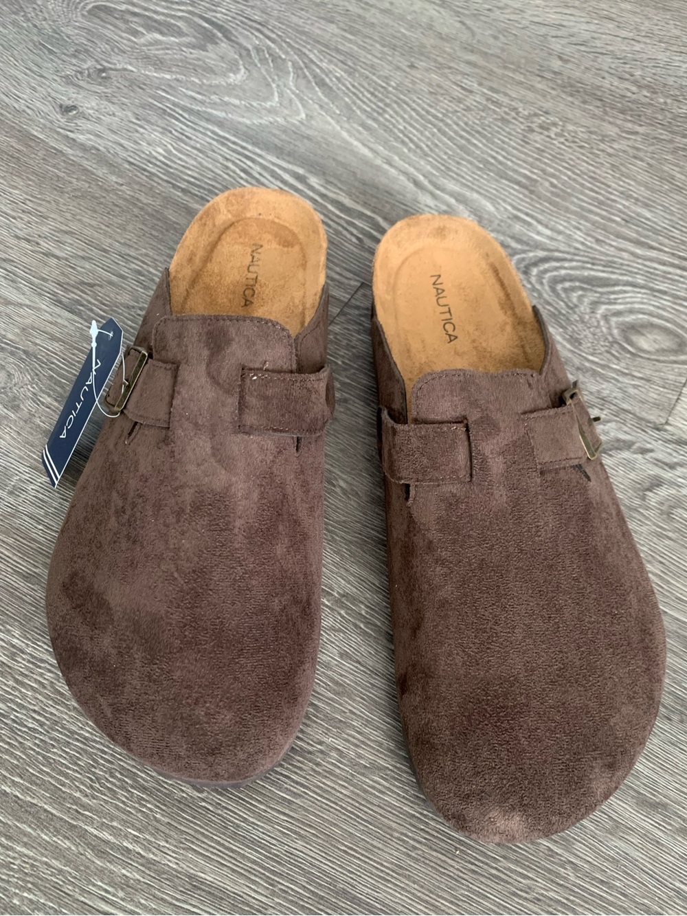 Nautica Men’s Dark Brown Suede Slip-On Clogs